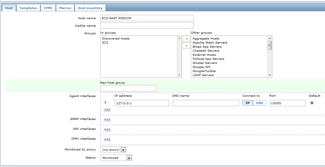 Configure a new host in Zabbix