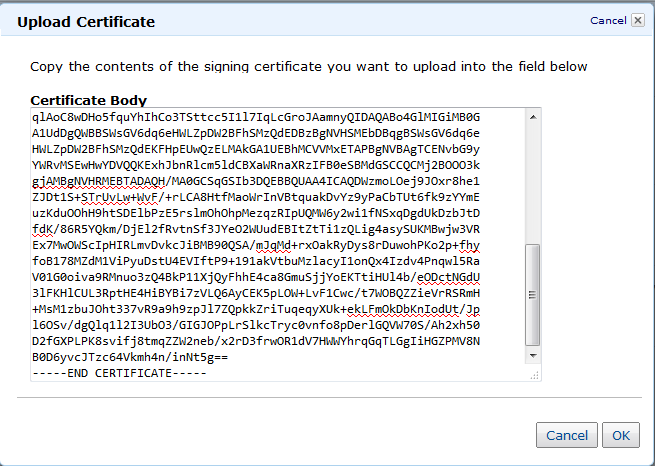 Upload Certificate